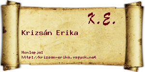 Krizsán Erika névjegykártya