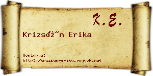 Krizsán Erika névjegykártya